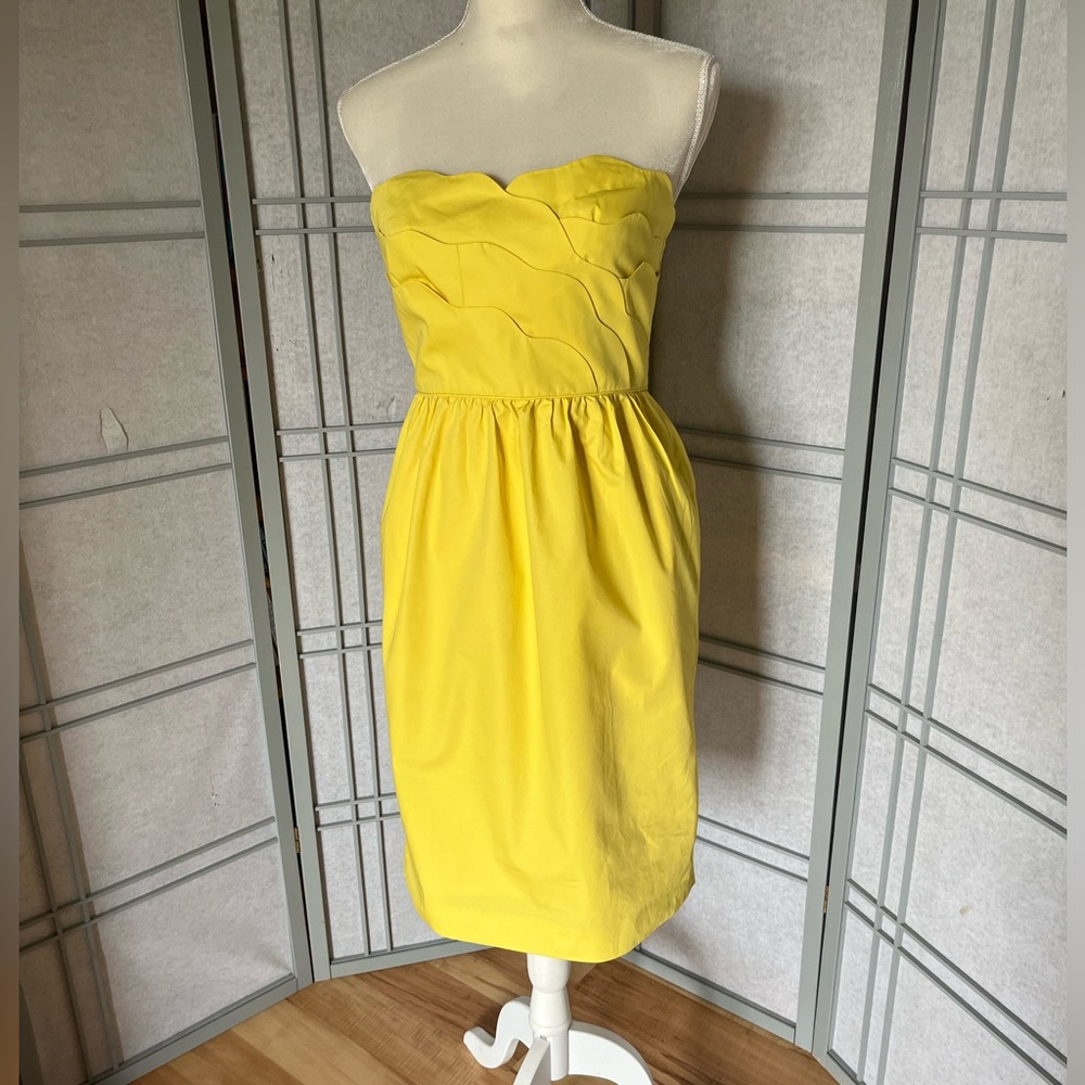J. Crew Strapless Yellow Dress